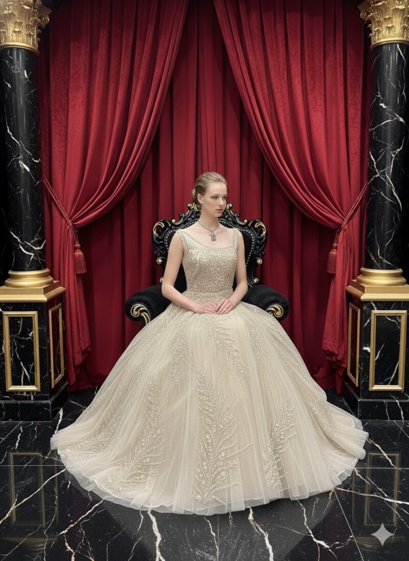 Opulent Ivory Royal Gown