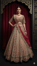 Vintage Rouge Zari Lehenga