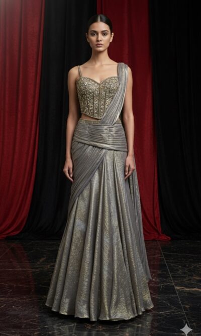 Celestial Metallic Corset Drape