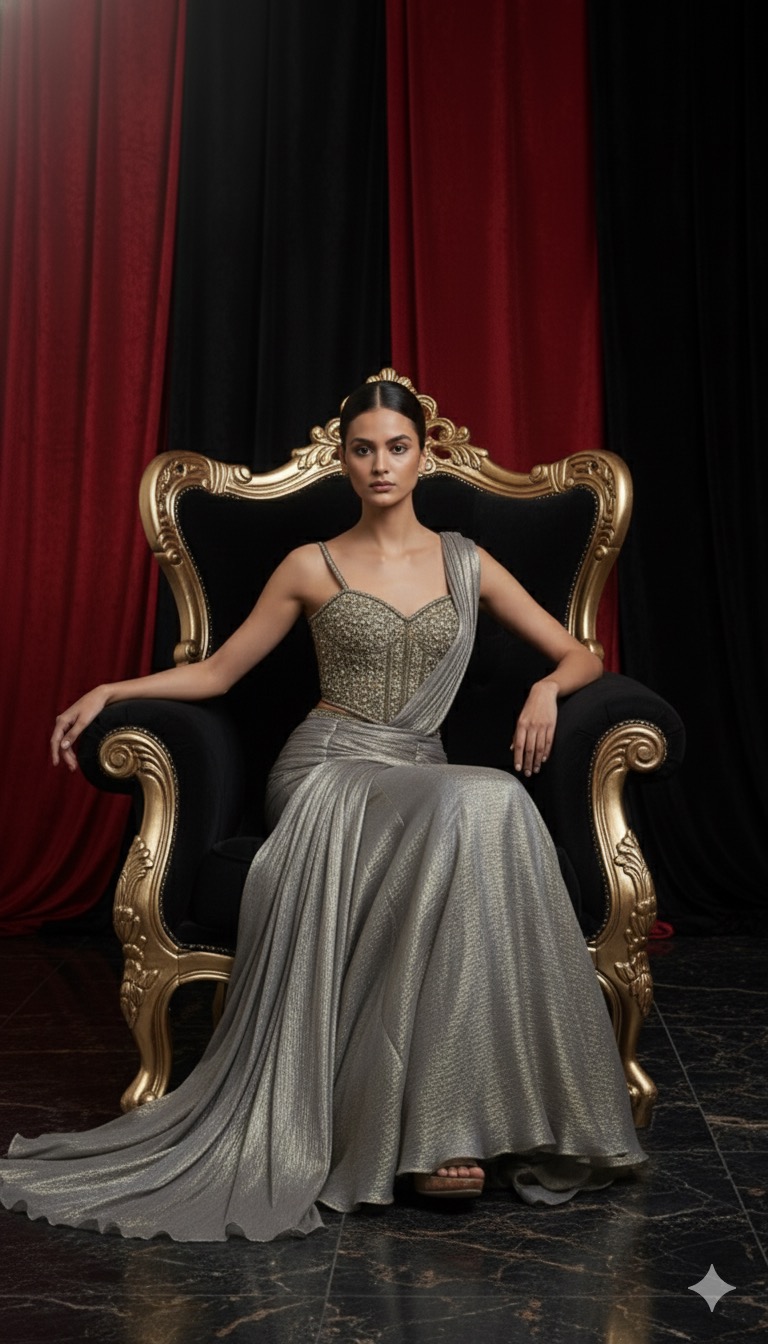 Celestial Metallic Corset Drape