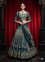Teal Royal Peacock Lehenga