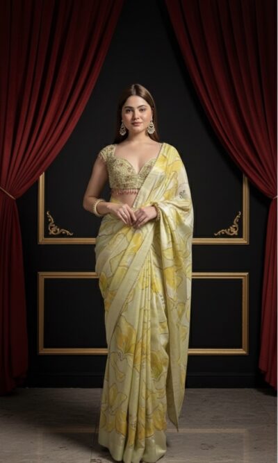 Soft Sunshine Floral Saree