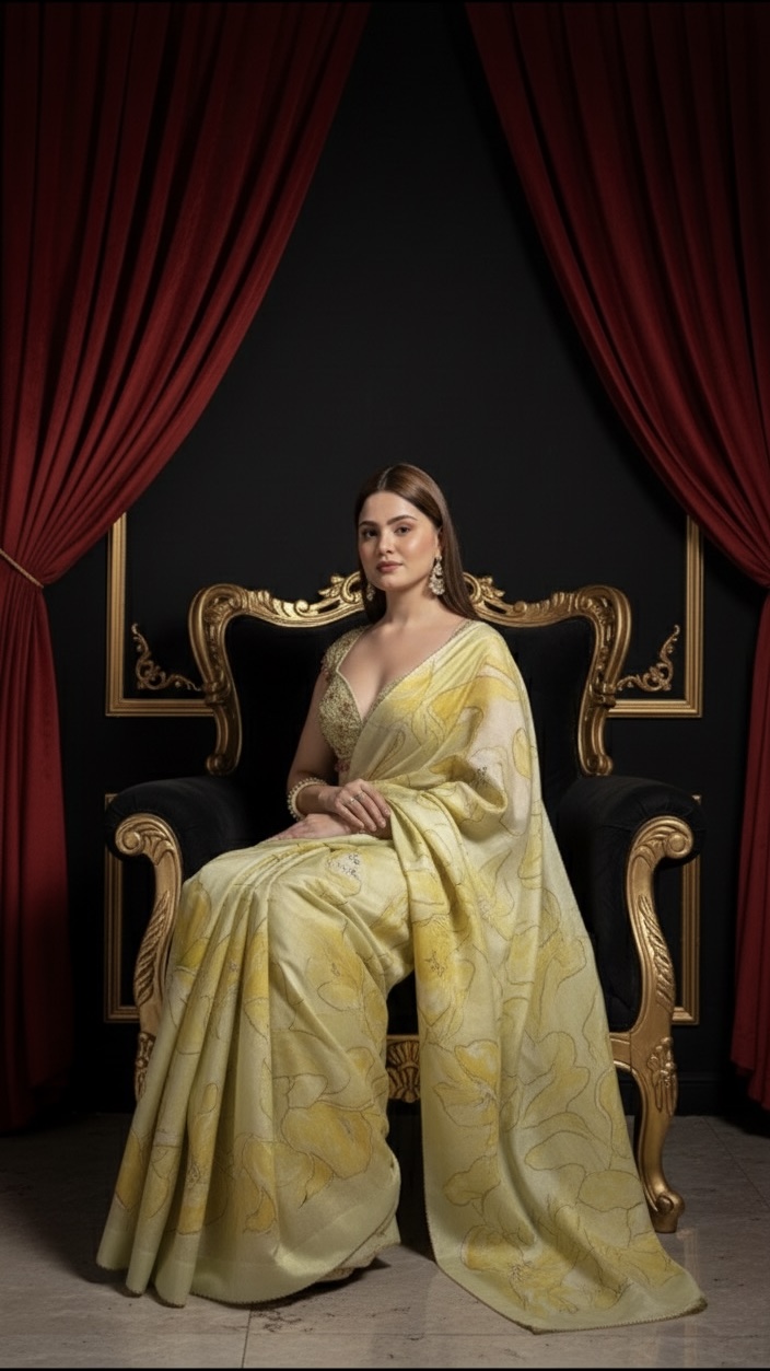 Soft Sunshine Floral Saree