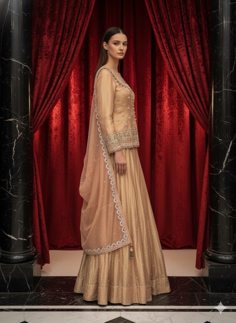 Amber Radiance Gold Skirt Set