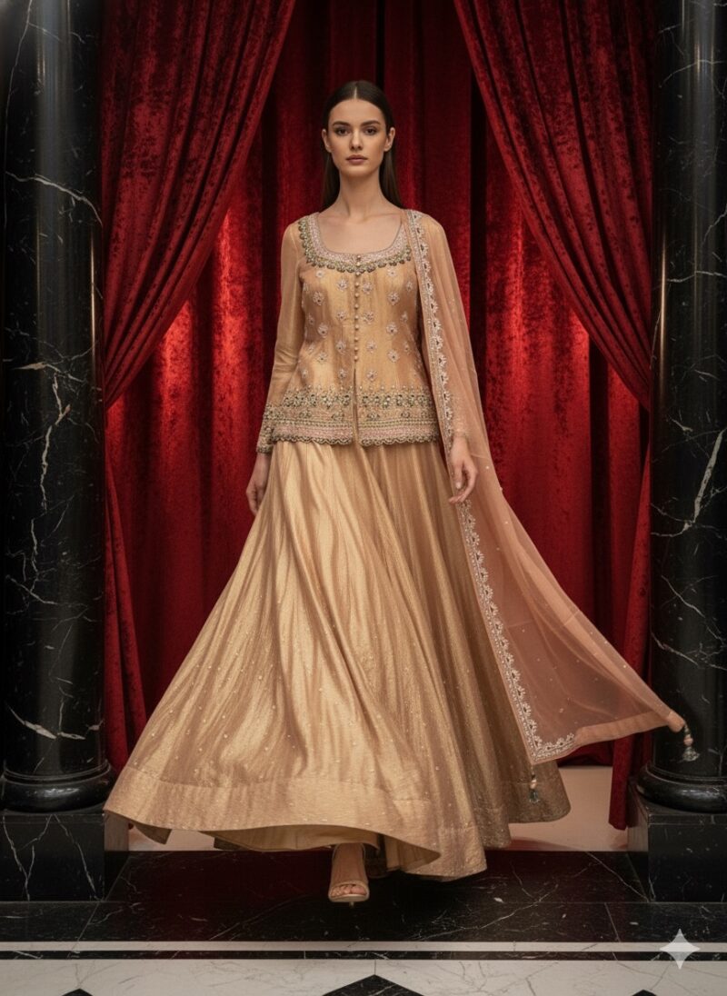 Amber Radiance Gold Skirt Set