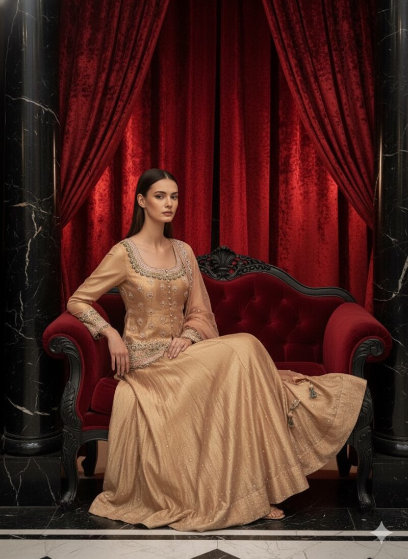 Amber Radiance Gold Skirt Set