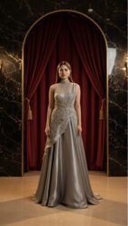 Moonlit Silver Royale Gown