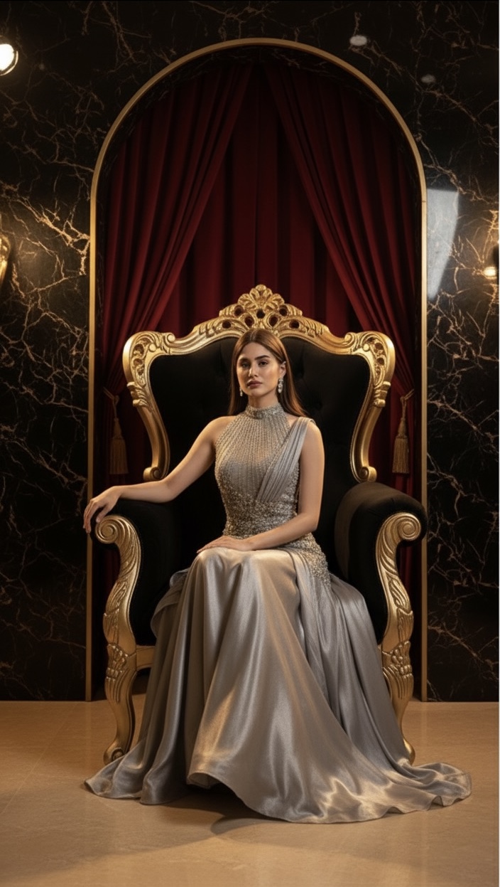 Moonlit Silver Royale Gown