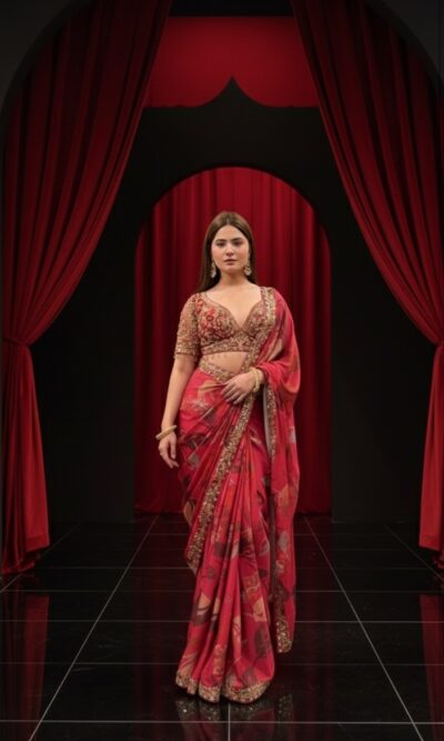 Crimson Regal Aura Saree