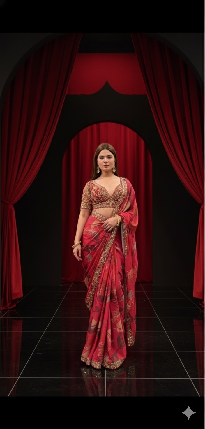Crimson Regal Aura Saree