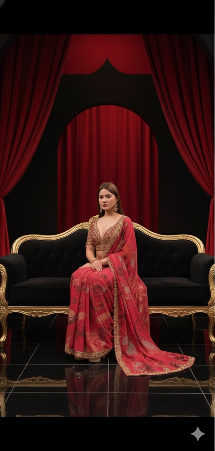 Crimson Regal Aura Saree