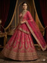 Pink Gold Work Lehenga