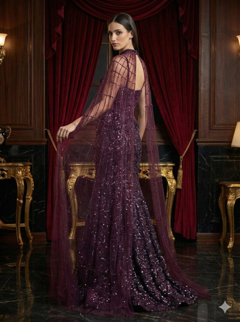 Midnight Plum Majesty Lehenga