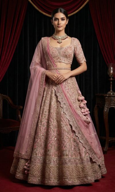 Pastel Pink Heritage Lehenga