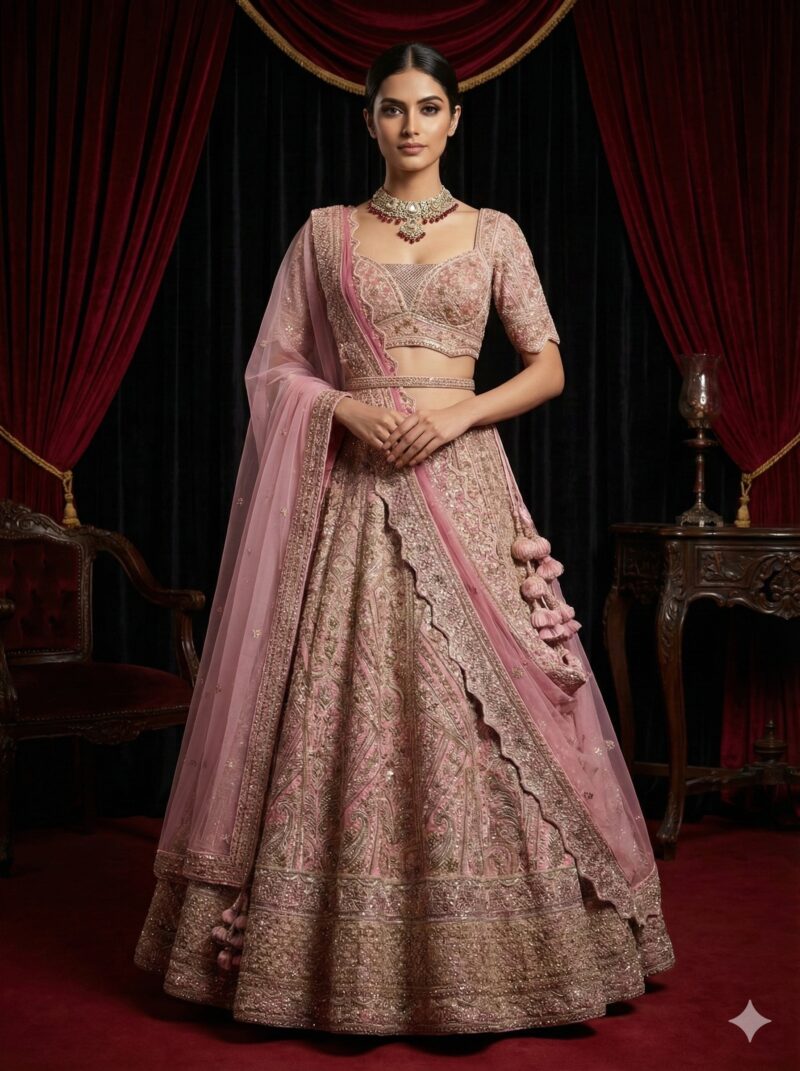 Pastel Pink Heritage Lehenga