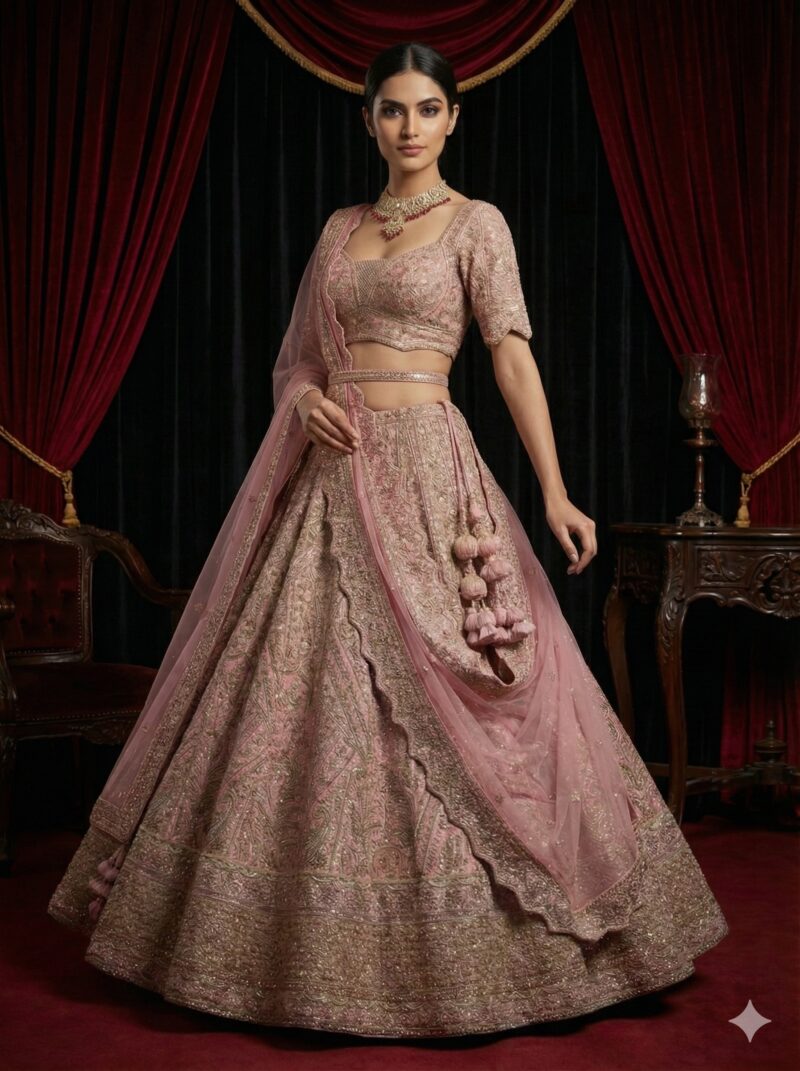 Pastel Pink Heritage Lehenga