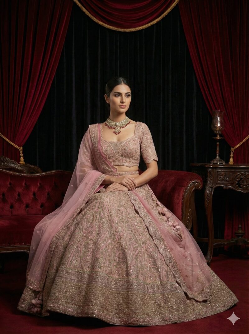 Pastel Pink Heritage Lehenga