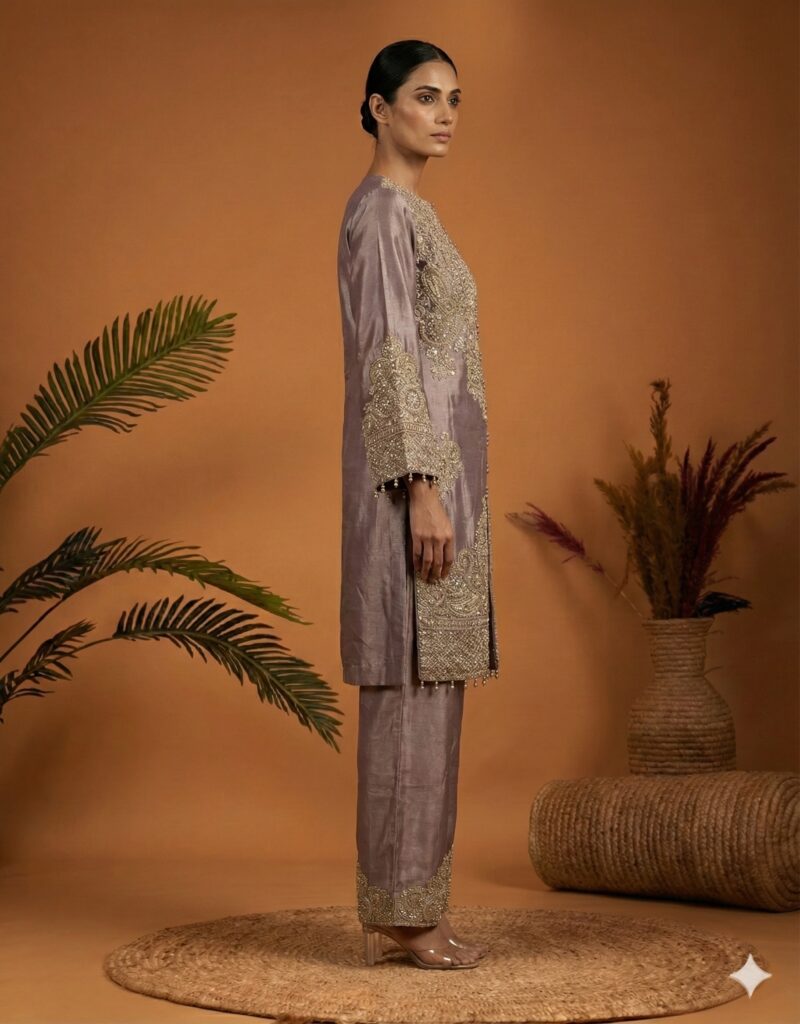 Lavender Regal Embroidered Ensemble