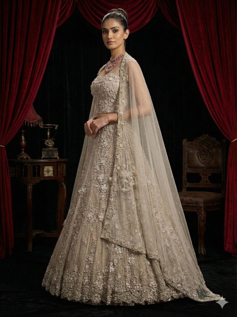 Ethereal Ivory Bloom Lehenga