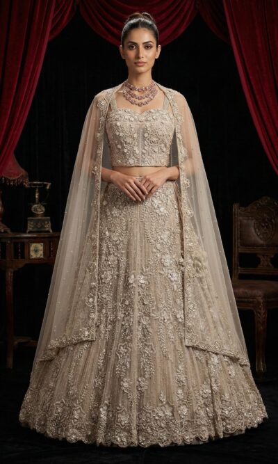 Ethereal Ivory Bloom Lehenga