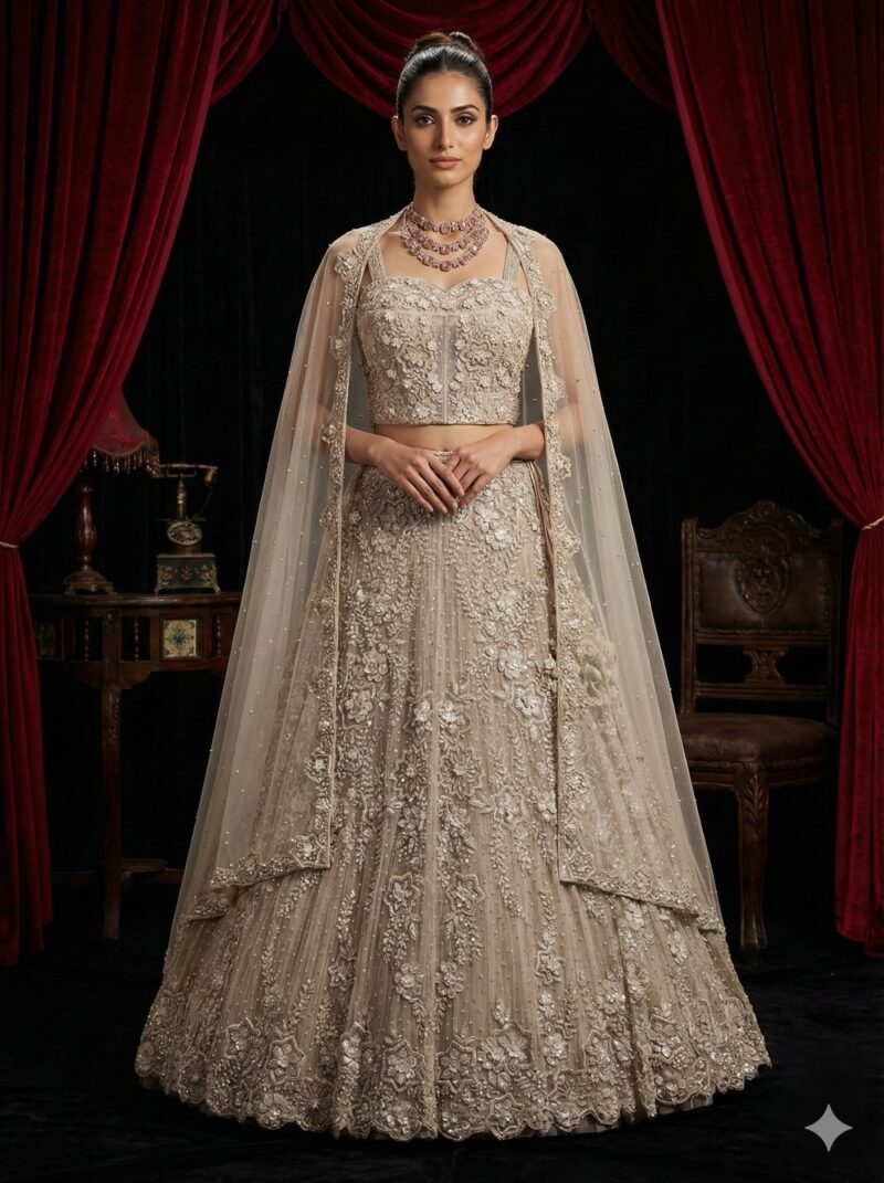 Ethereal Ivory Bloom Lehenga