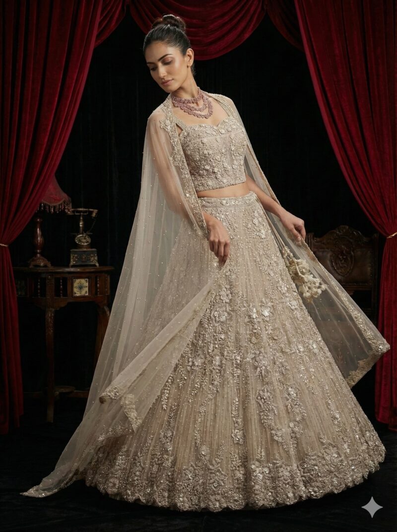 Ethereal Ivory Bloom Lehenga