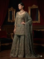 Regal Olive Sharara Ensemble