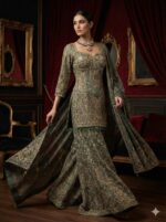 Regal Olive Sharara Ensemble