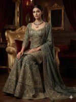 Regal Olive Sharara Ensemble