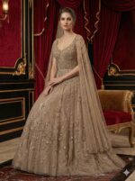 Ethereal Champagne Cape Gown