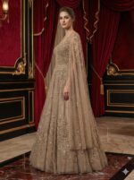 Ethereal Champagne Cape Gown