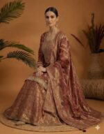 Maroon Banarasi Brocade Skirt Set