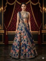 Royal Navy Floral Lehenga