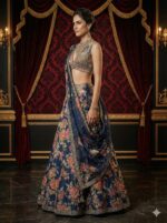 Royal Navy Floral Lehenga
