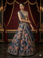 Royal Navy Floral Lehenga