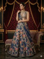 Royal Navy Floral Lehenga