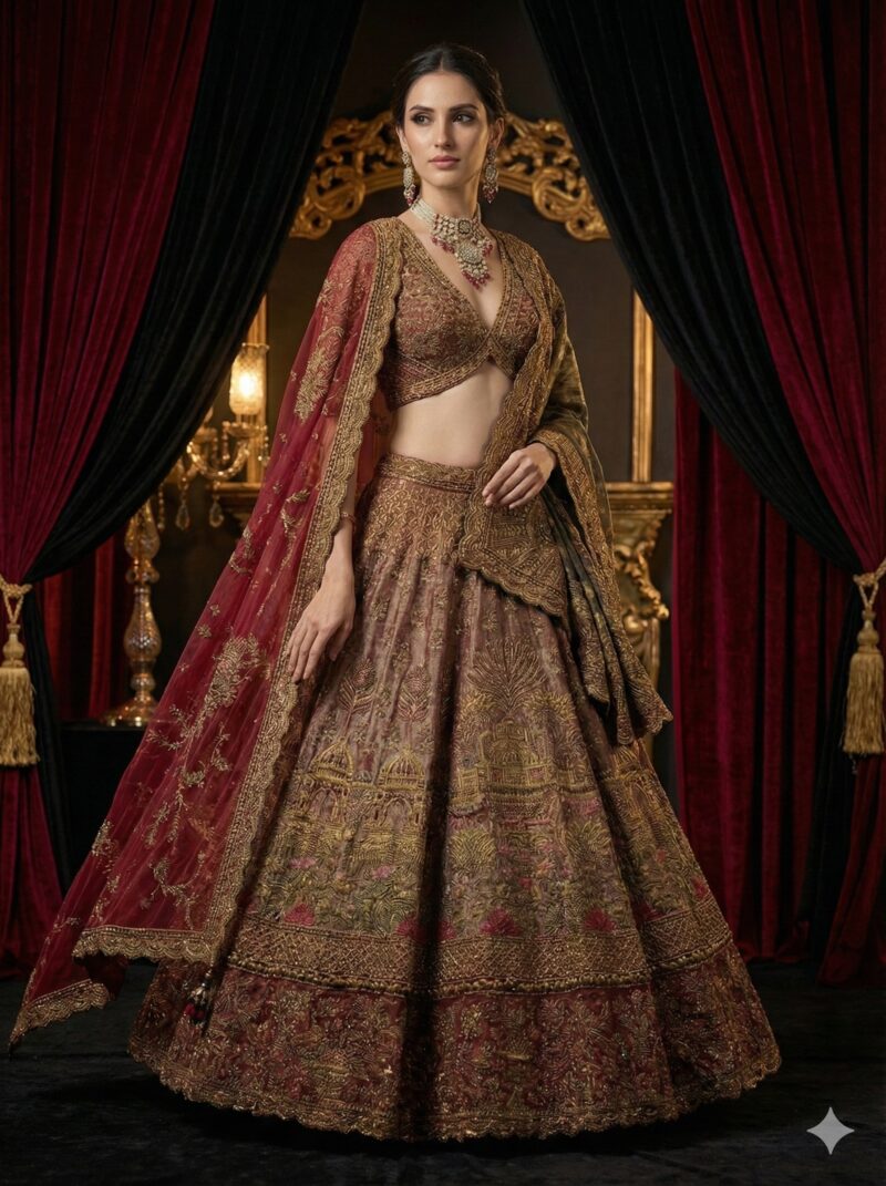 Antique Gold Maroon Royalty