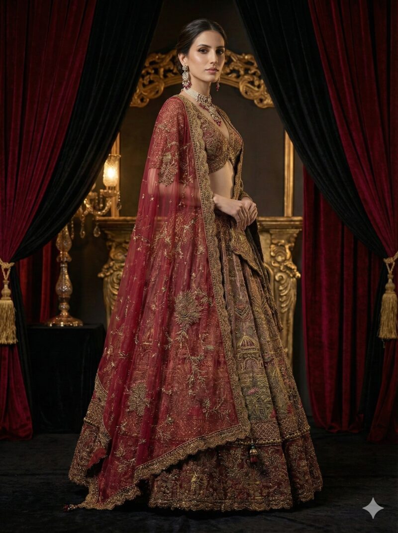 Antique Gold Maroon Royalty