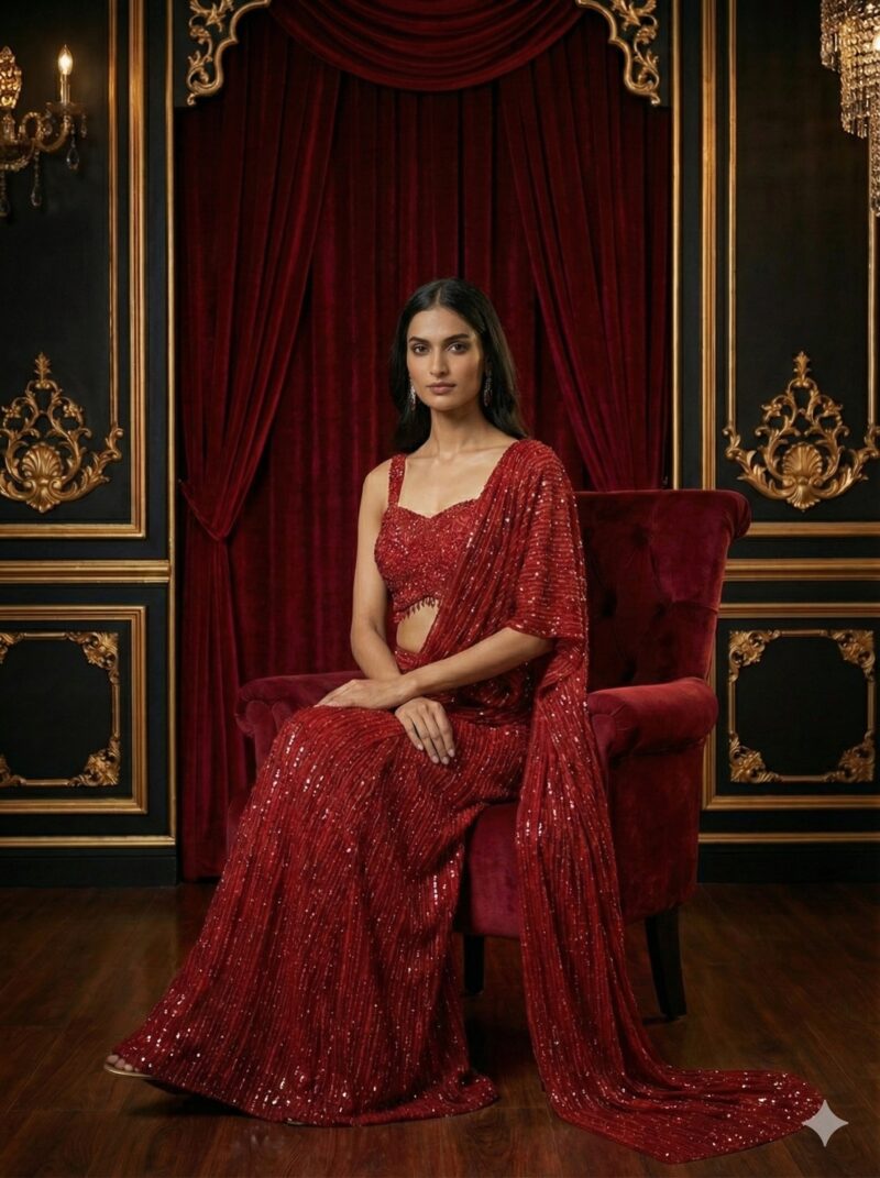 Ruby Draped Glam Ensemble