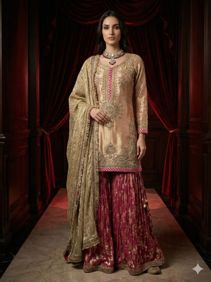 Rosette Royal Sharara Suit