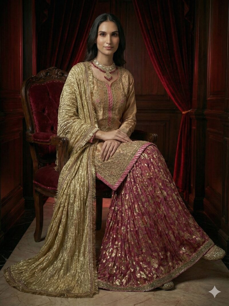 Rosette Royal Sharara Suit