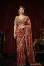 Regal Rust Bloom Saree