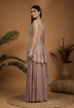 Blush Peplum Sharara Elegance