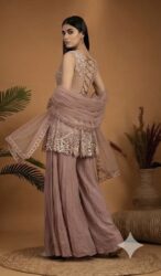 Blush Peplum Sharara Elegance