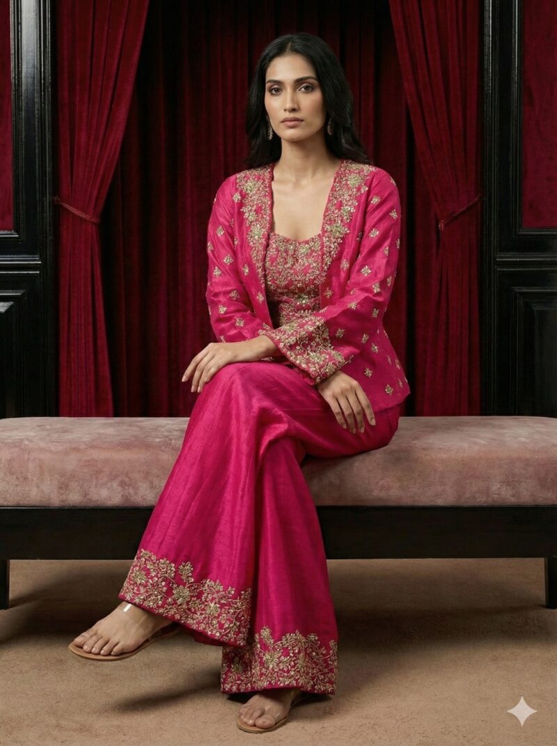 Fuchsia Embellished Fusion Edit