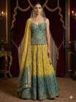 Amber Teal Ombre Lehenga