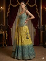 Amber Teal Ombre Lehenga