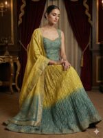 Amber Teal Ombre Lehenga