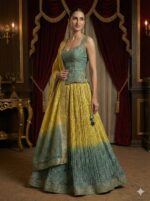 Amber Teal Ombre Lehenga