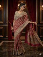 Embellished Scarlet Banarasi Saree